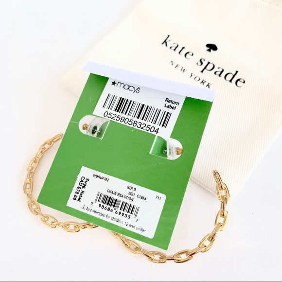 NWT Kate Spade 14k gold plated chain earrings - Picture 5 of 6